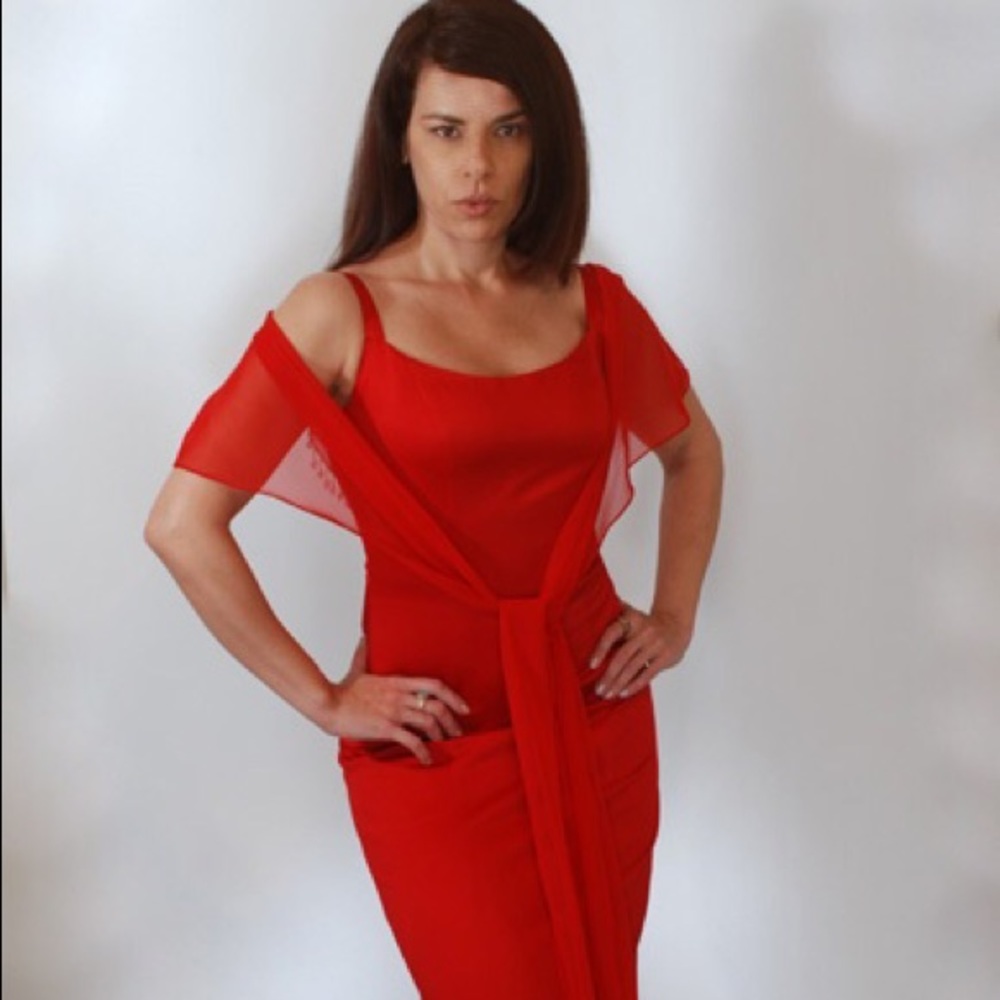 Mermaid gown in red size small like new$75 obo